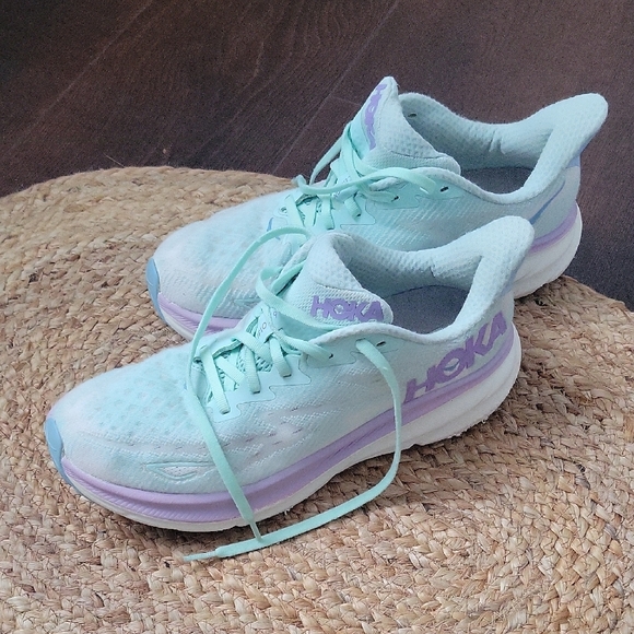 Hoka Women's Light Blue and Lavender Athletic Shoes - Picture 15 of 16